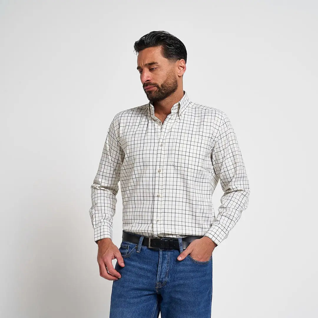 Jack Pyke Countryman long sleeved classic checked shirt on man