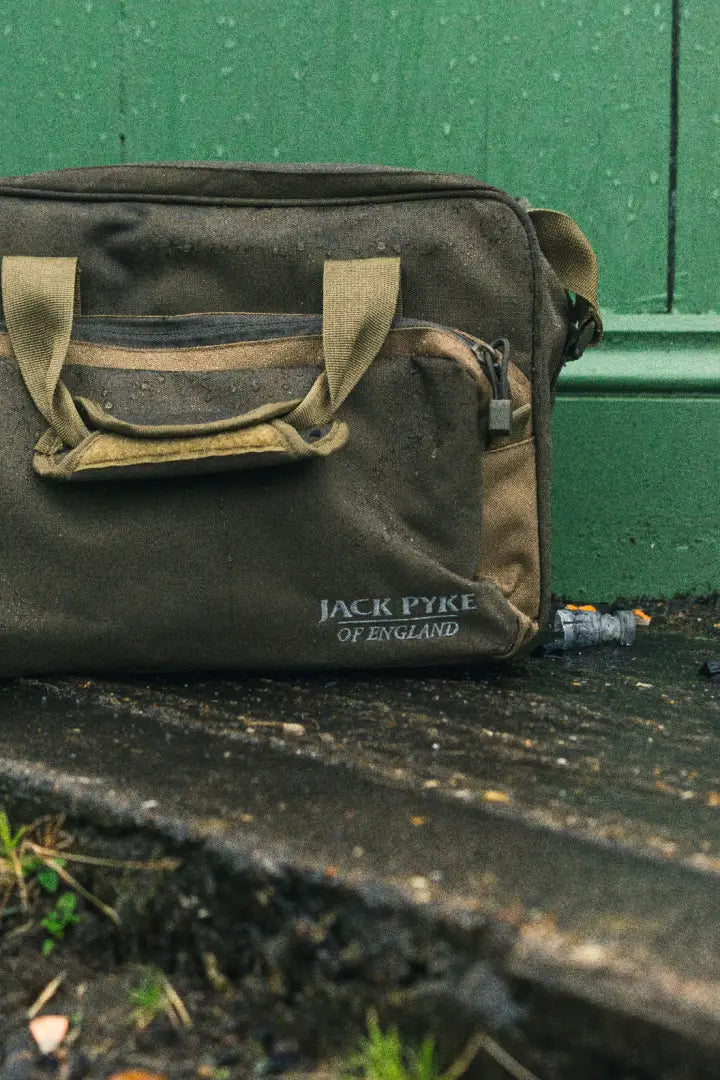 Olive green canvas Jack Pyke Sporting Shoulder Bag for outdoor adventures