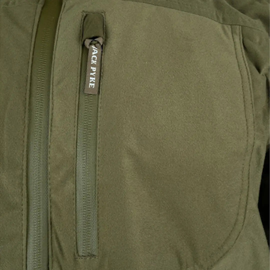 Olive green Jack Pyke Weardale Field Jacket with zippered GORE-TEX pocket