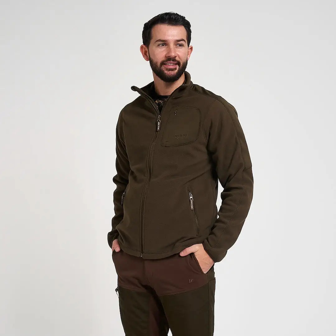 Jack Pyke Weardale fleece jacket in olive green with zippered pockets
