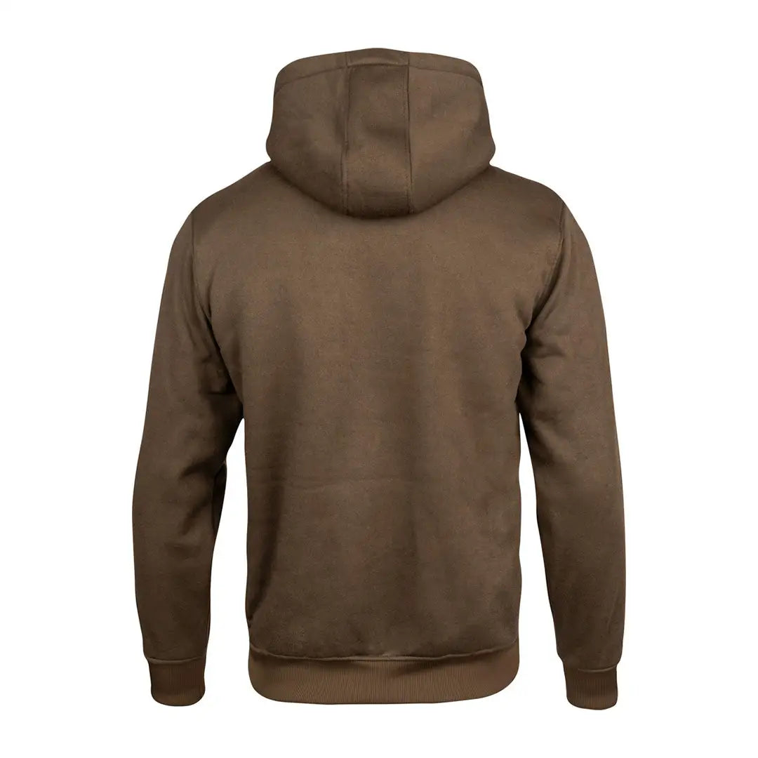 Brown Jack Pyke Yakka Hoodie with long sleeves and ribbed cuffs and hem