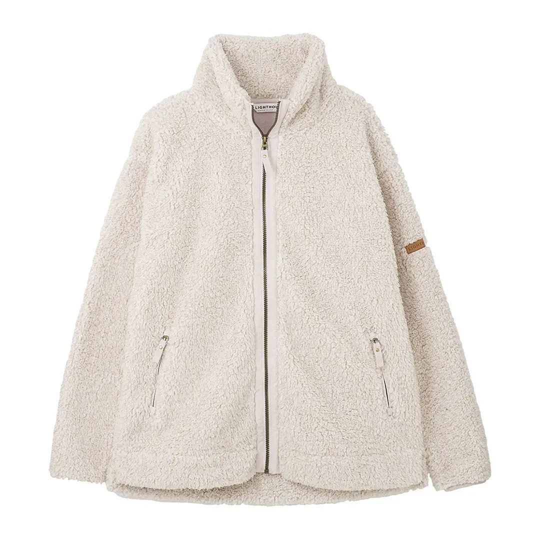 Cream-colored Lighthouse Cobh zip fleece jacket with pockets for country clothing style