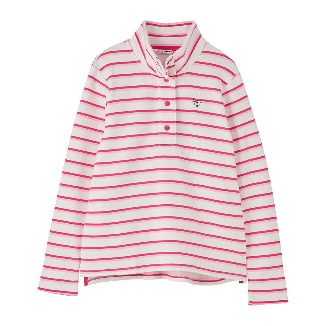 Lighthouse Ladies Haven II Jersey striped long-sleeved shirt with buttoned collar