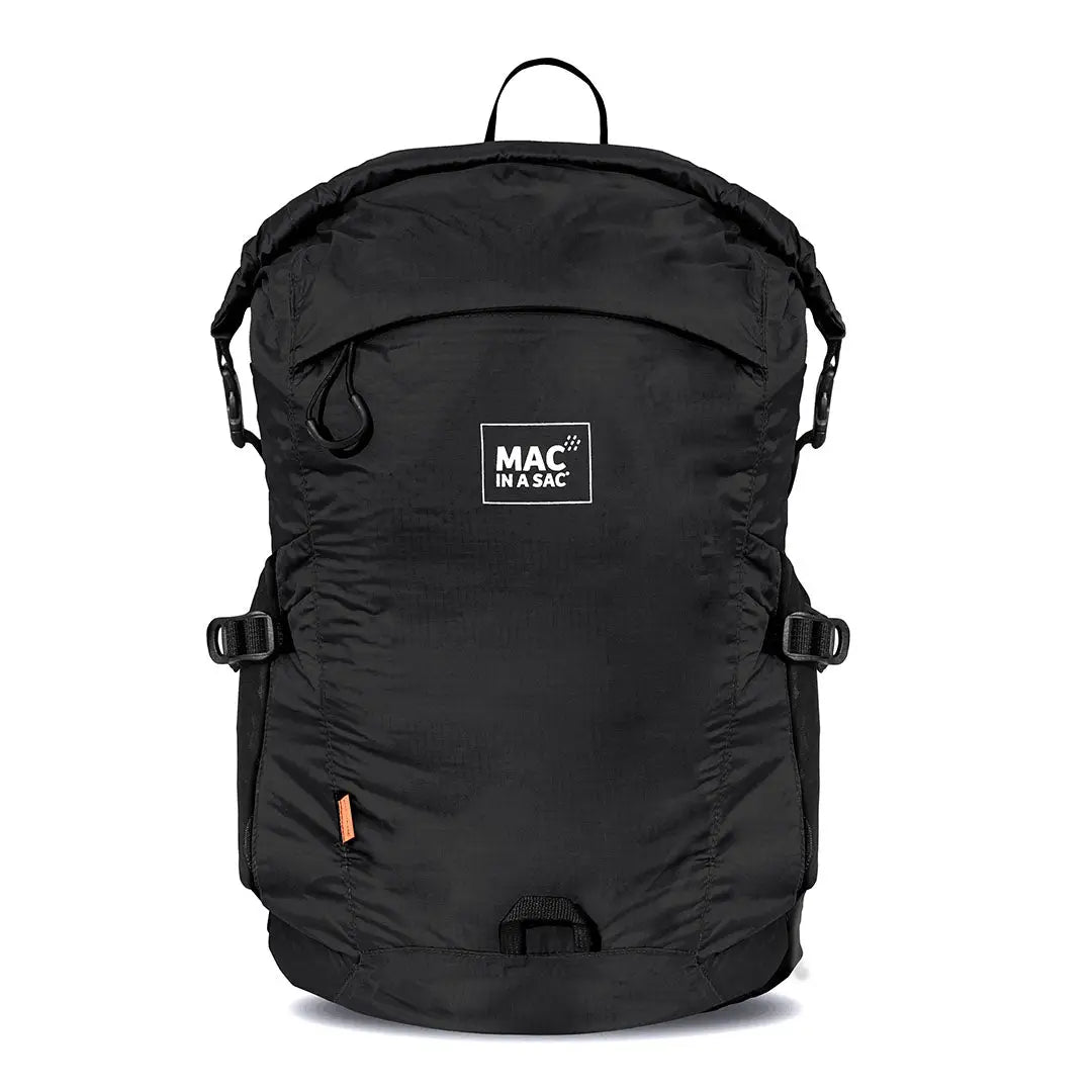 Black lightweight Mac in a Sac Travelite Backpack perfect for travel adventures