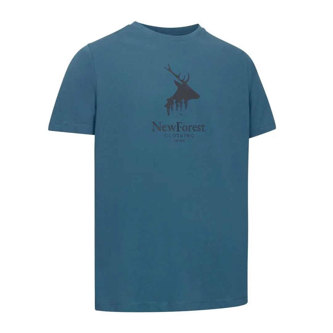 Blue New Forest Stag Logo T-Shirt perfect for country clothing and outdoor adventures