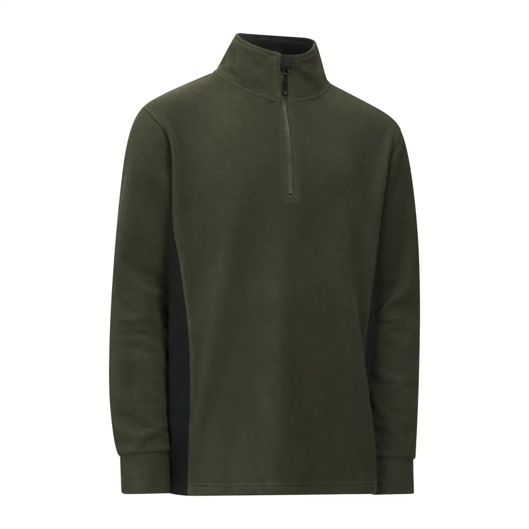 Olive green quarter-zip pullover from the New Forest Trail Fleece collection
