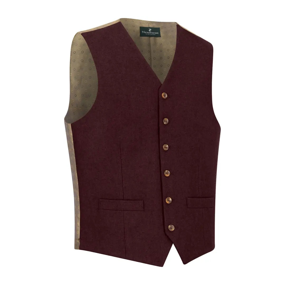 Maroon buttoned forest wool mix waistcoat from New Forest Wool Mix collection