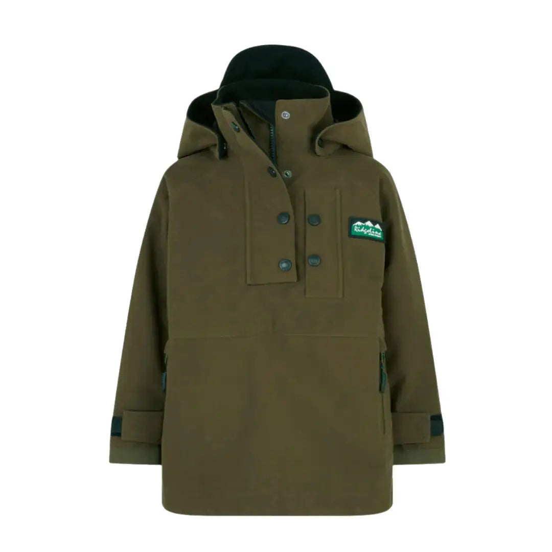 Kids Monsoon Classic Olive Green Hooded Anorak for rainy day waterproof style