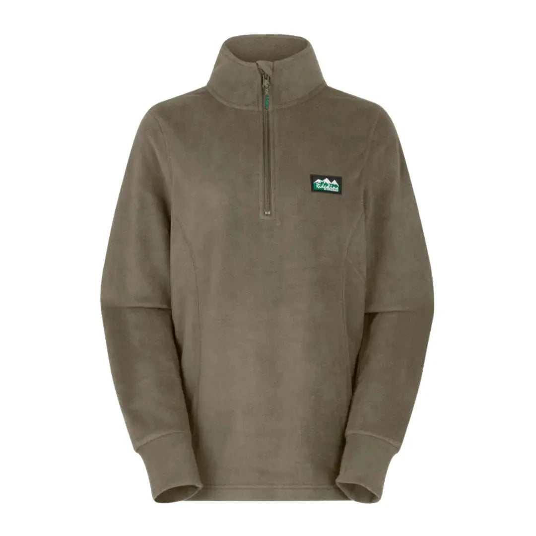 Olive green fleece pullover made with highly functional polyester fleece for comfy warmth