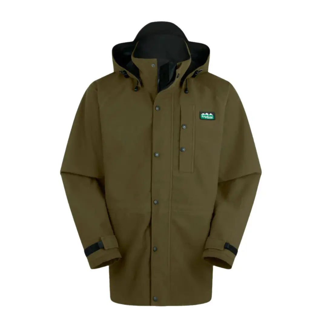 Olive green Ridgeline Mens Monsoon Classic Waterproof Jacket front shot