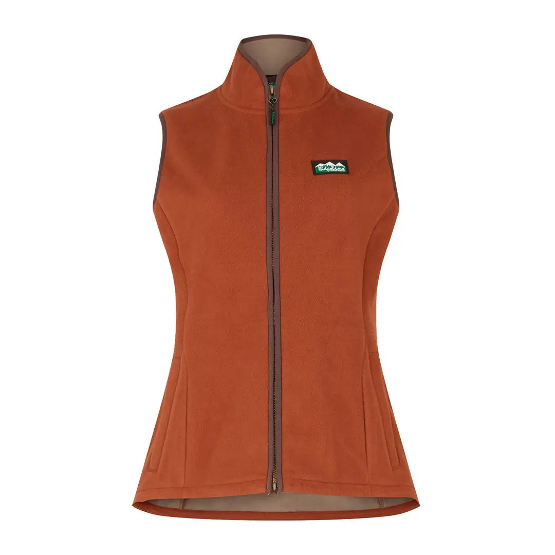 Rust-colored fleece vest with zipper perfect for country clothing and hunting, Kodiak Gilet