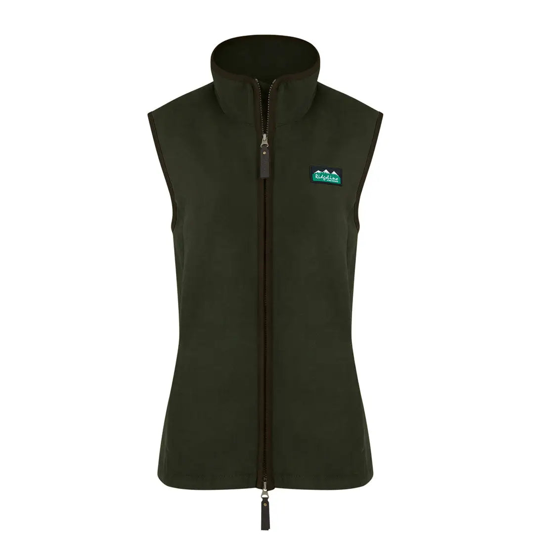 Olive green zip-up vest from the Ridgeline Womens Monarch Gilet for country clothing and hunting