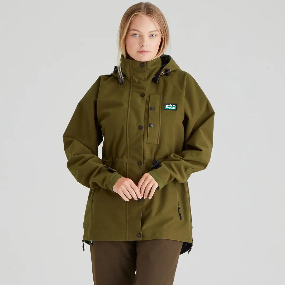 Olive green hooded Ridgeline Womens Monsoon Classic Jacket, perfect classic jacket style