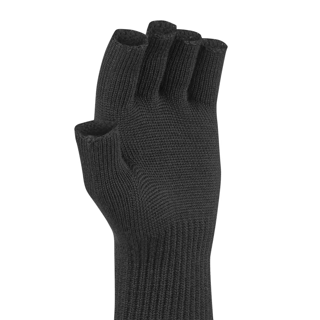 Black knitted fingerless glove from Sealskinz Thornham Merino Fleece for outdoors and hunting