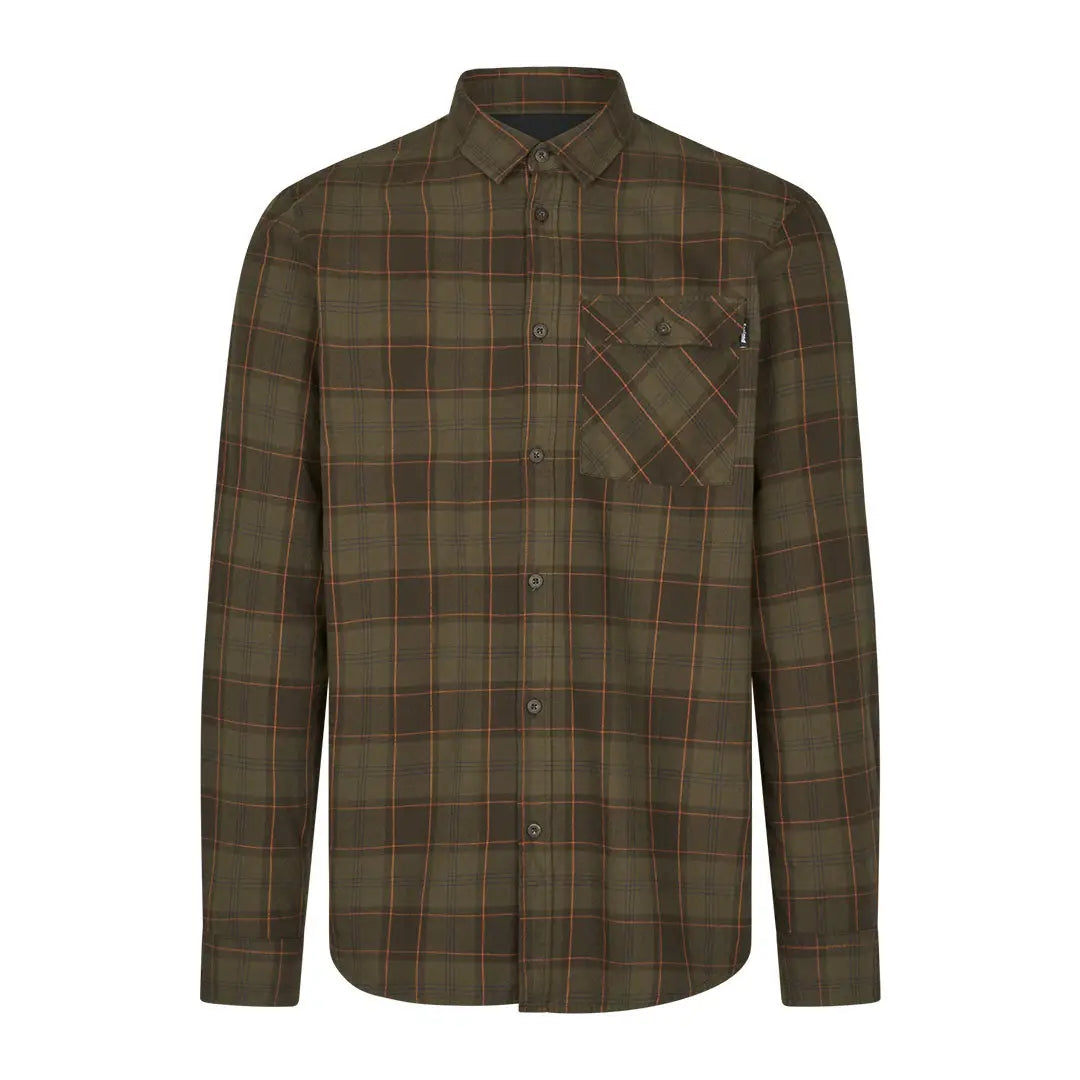 Olive green plaid Seeland Glen Flannel Shirt long-sleeved casual flannel shirt