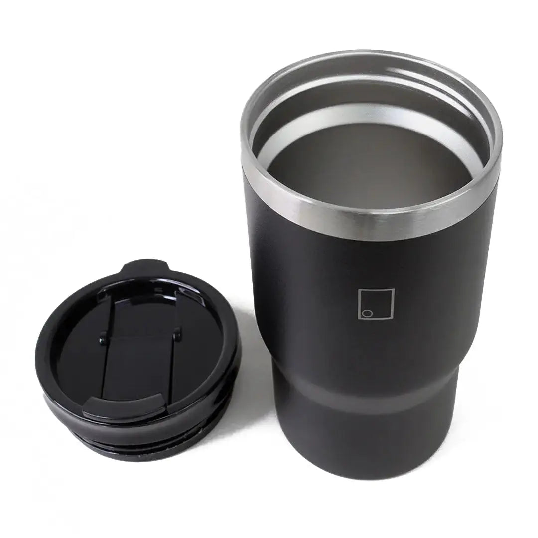 Sophos 14oz vacuum mug in black stainless steel with lid and handle