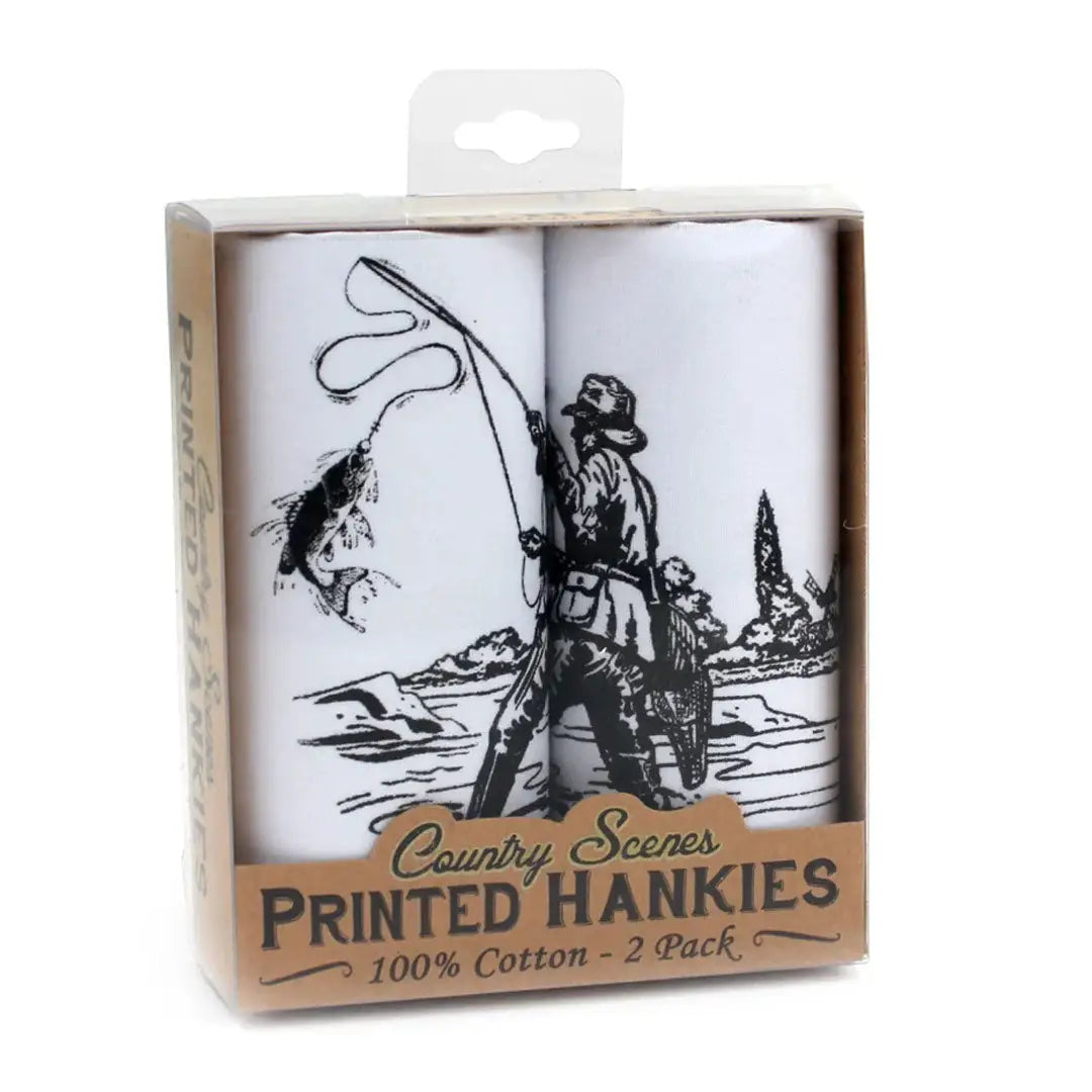 Country Fishing Scene Handkerchiefs for Outdoorsy Style in Sophos 2 Pack Hunting Gear