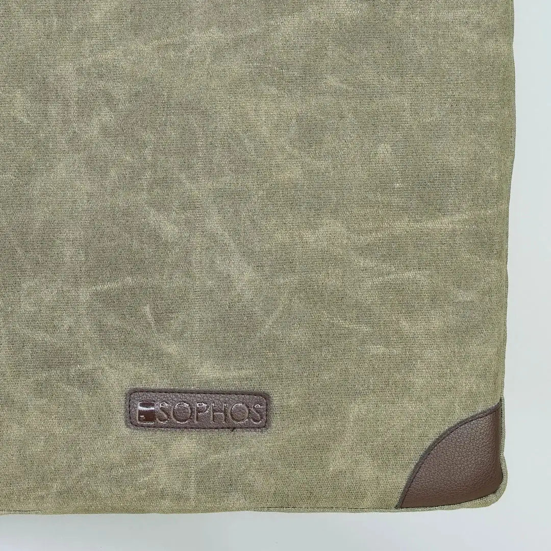 Sophos olive green canvas garden kneel pad with brown leather accents