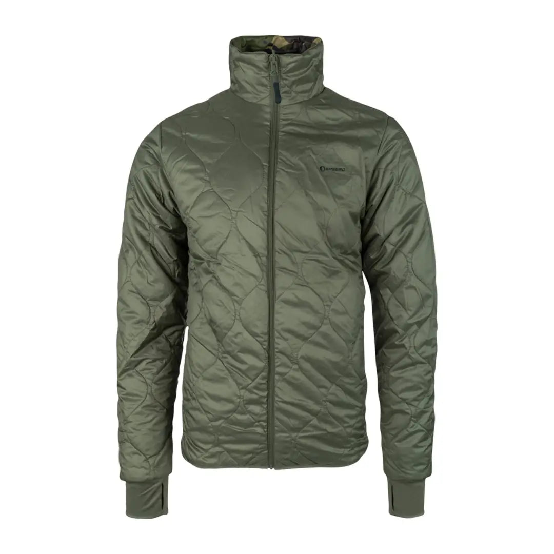Olive green quilted jacket showcasing the stylish Speero Reversible Morava Jacket