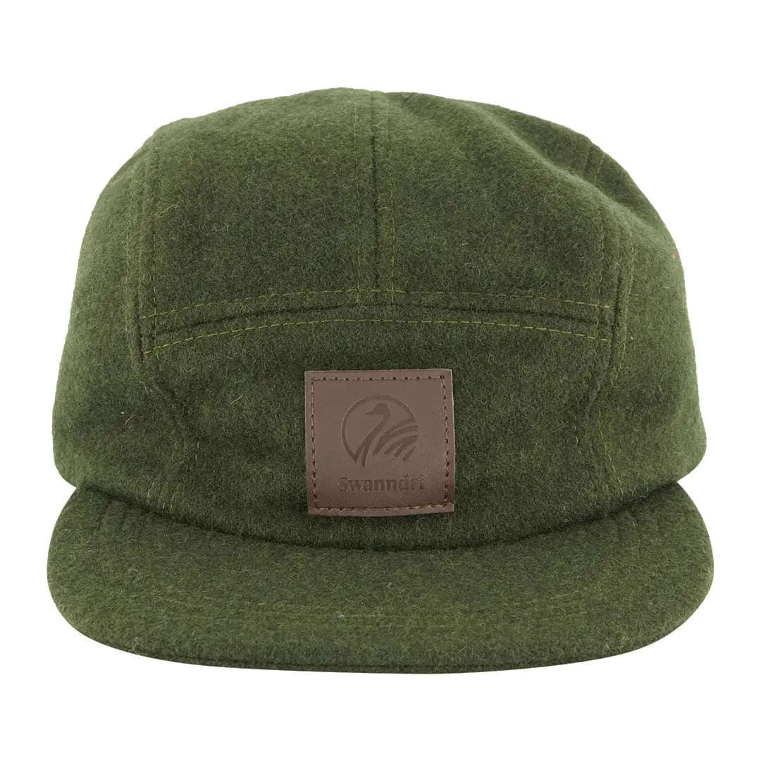 Olive green Swanndri Wentworth Valley V2 Wool Cap with leather patch logo