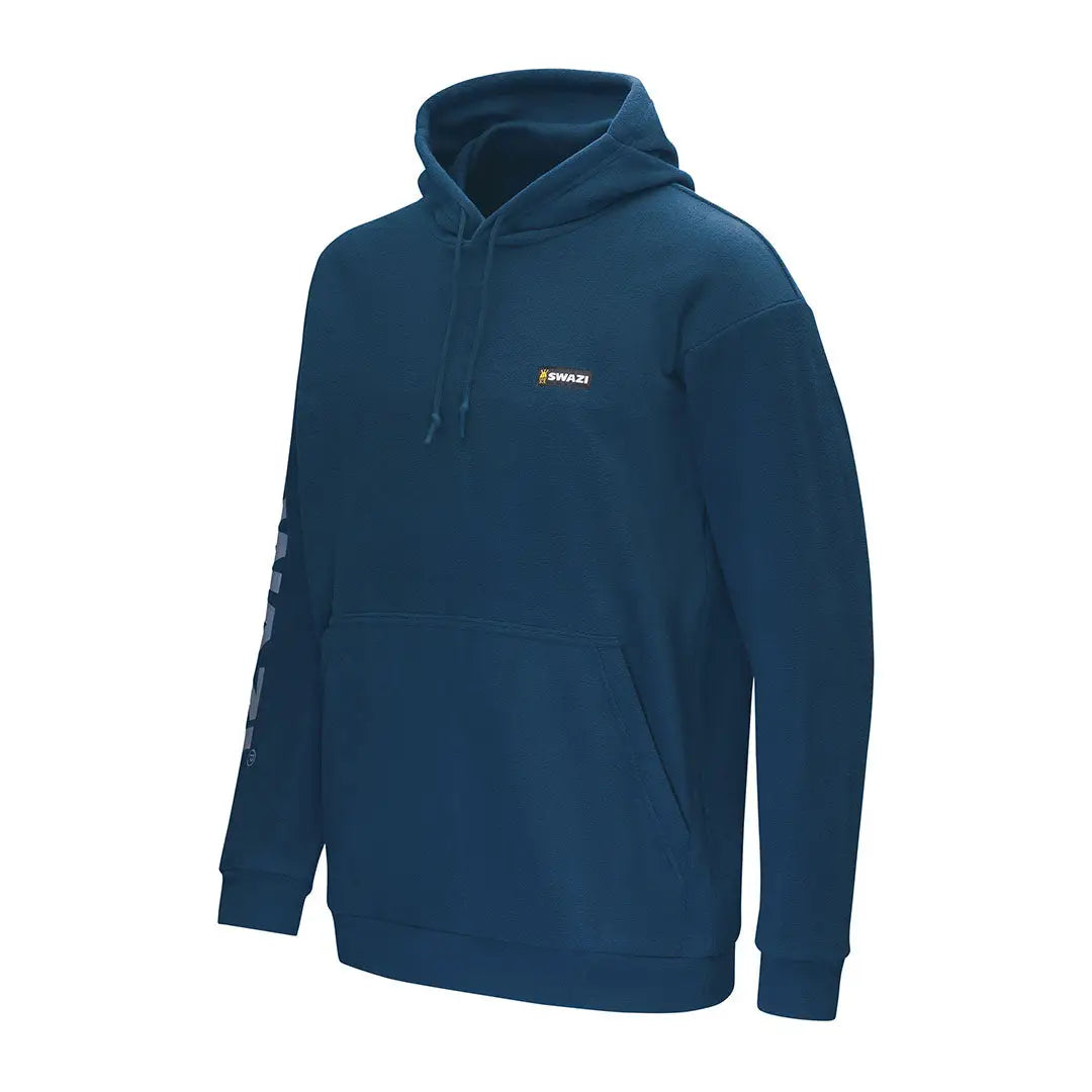 Blue hooded sweatshirt featuring the Swazi Clansman Hoodie design for a bold clansman hoodie look
