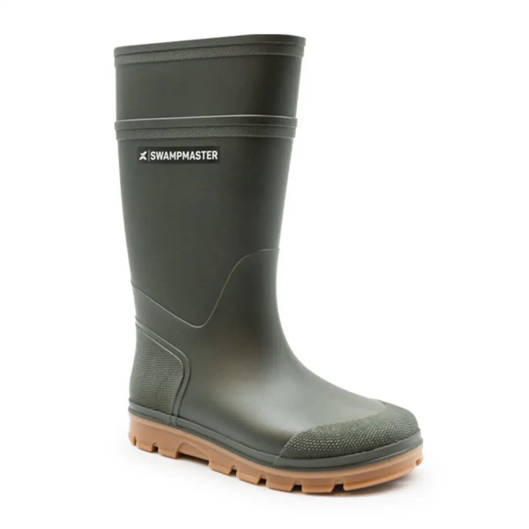Olive green Rubber Wellies for Kids Xpert Swampmaster Stampede Junior Wellington