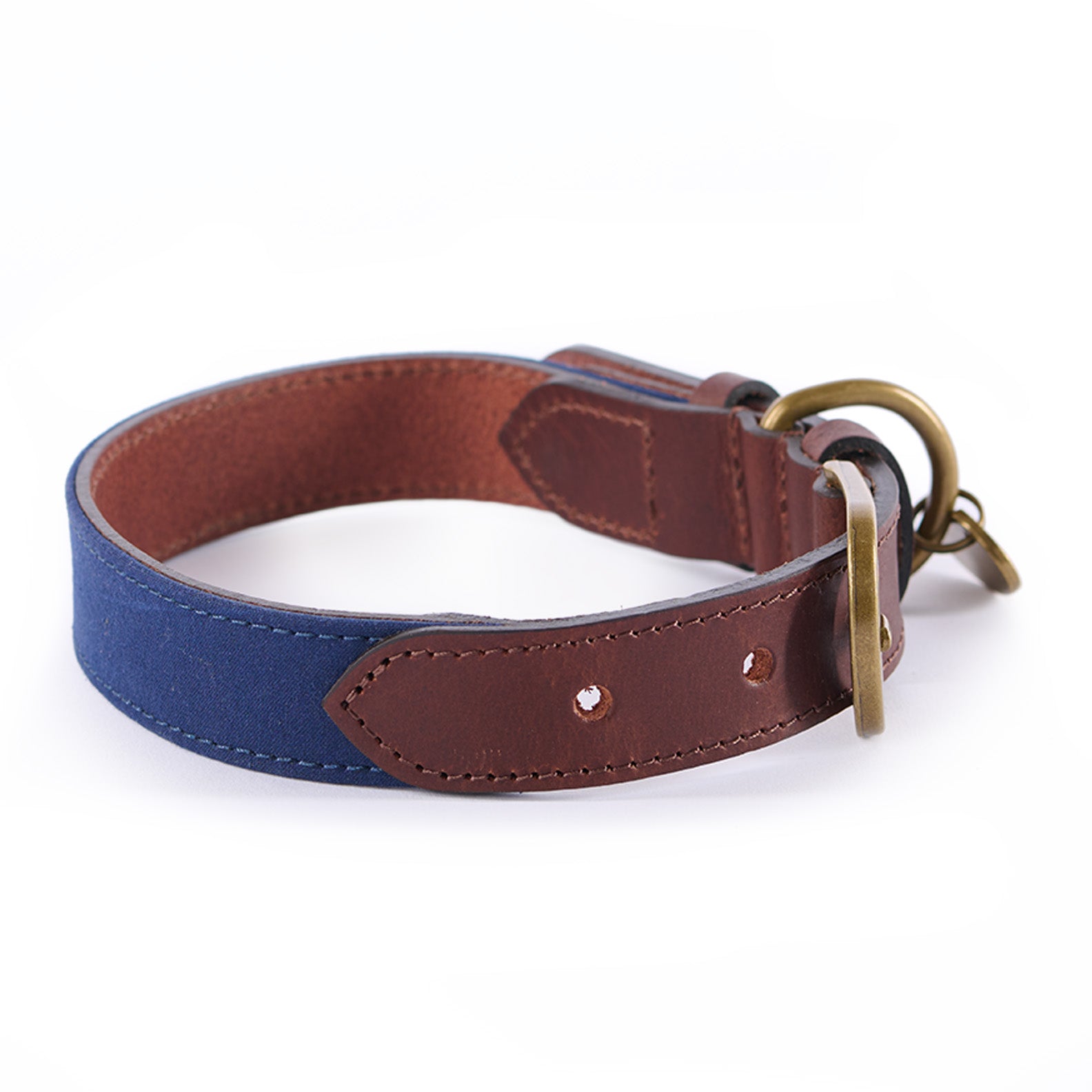 Le-Chameau-Medium-Waxed-Cotton-and-Leather-Dog-Collar