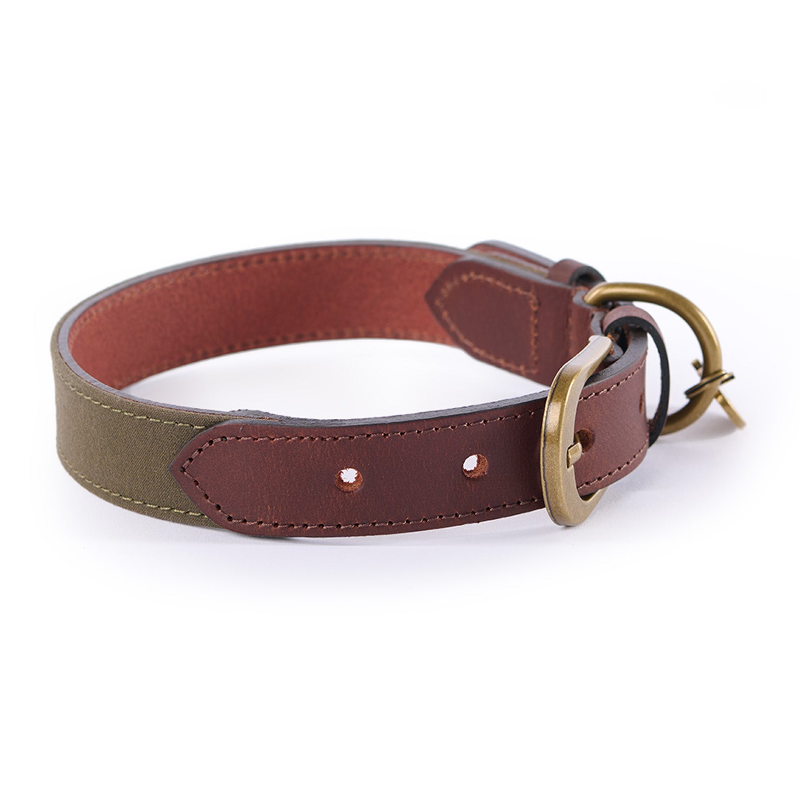 Le-Chameau-Medium-Waxed-Cotton-and-Leather-Dog-Collar
