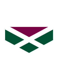 Stylized flag design for Hoggs of Fife, perfect for quality country clothing lovers.