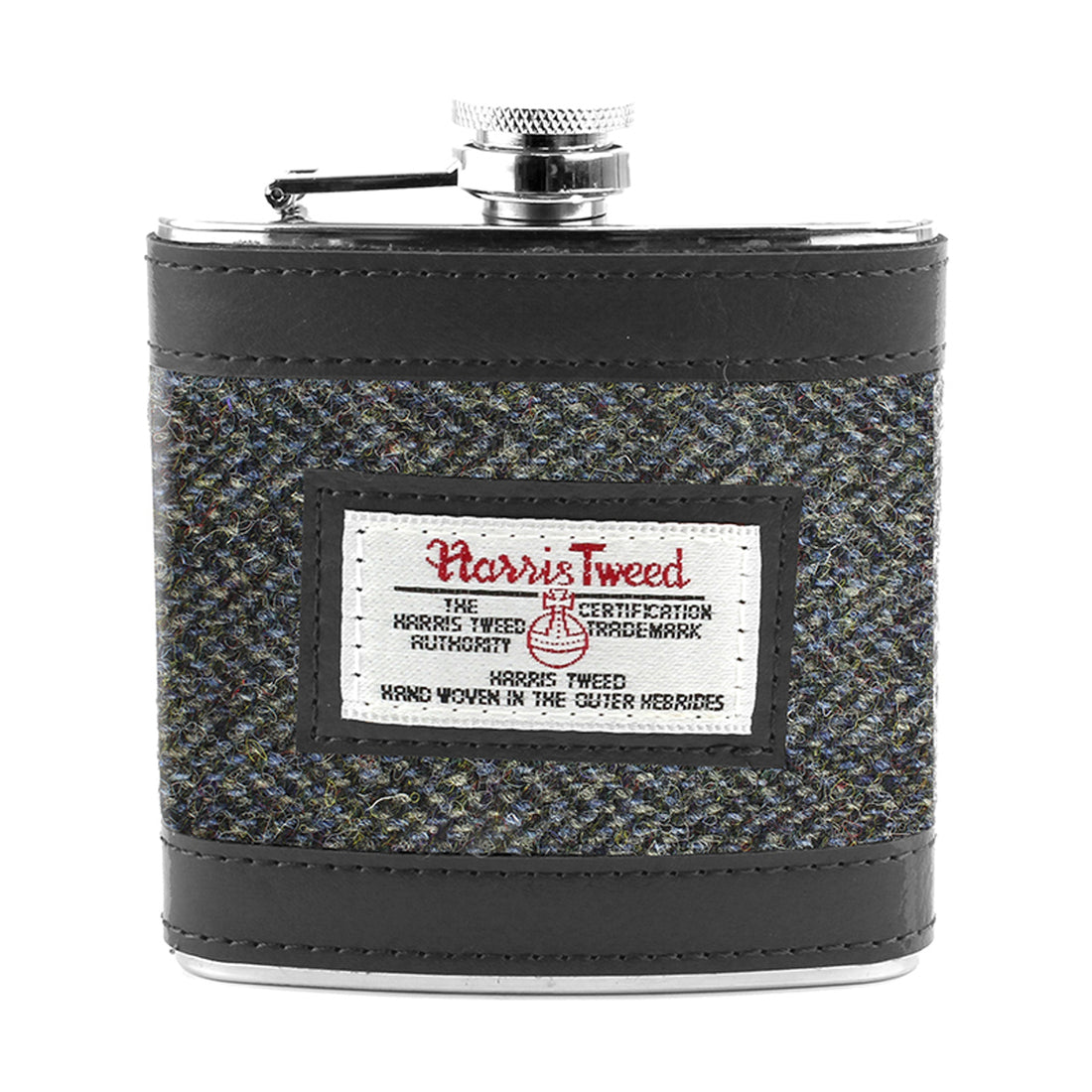 British Bag Co. Herringbone Harris Tweed Hip Flask