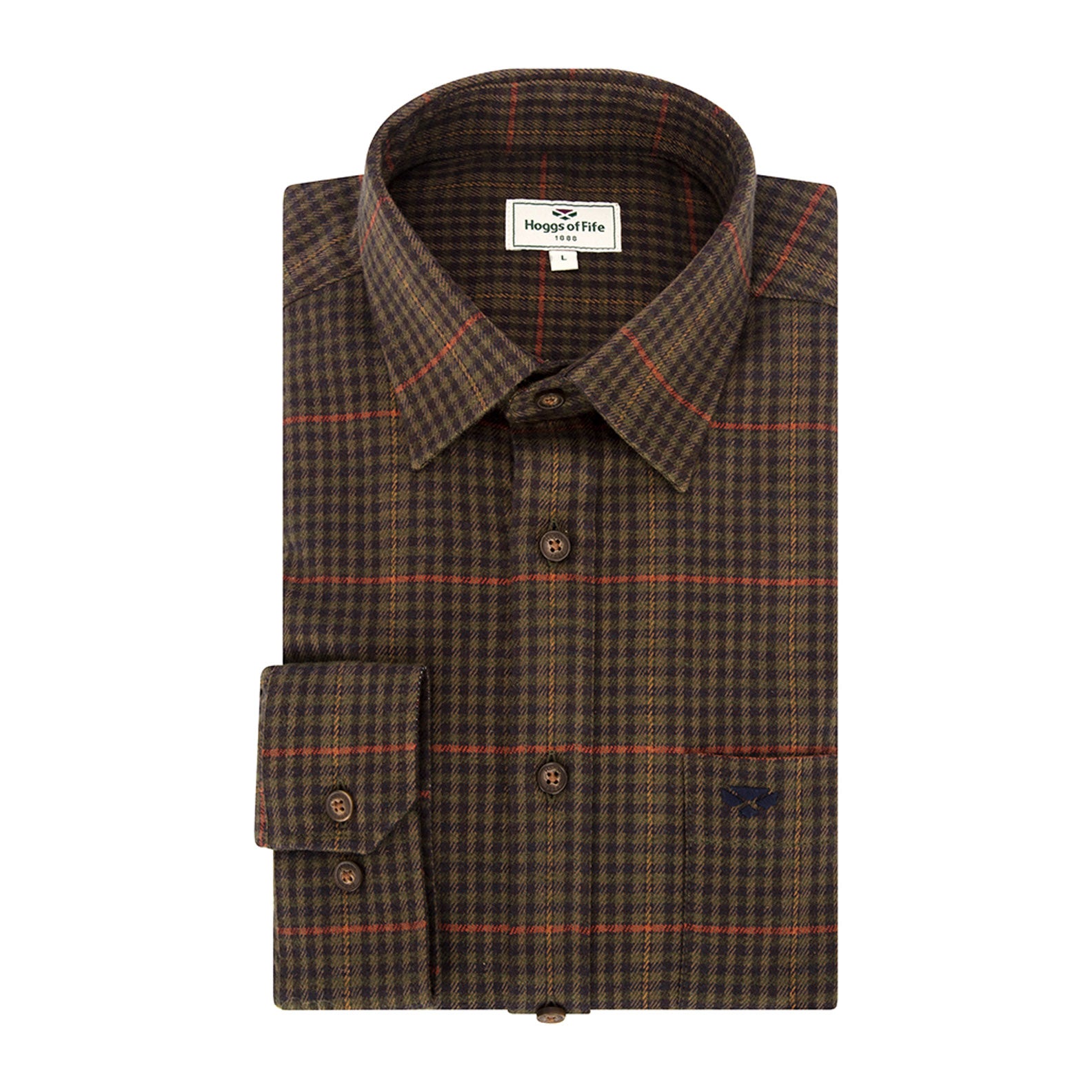 Hoggs of Fife Harris Cotton/Wool Twill Check Shirt
