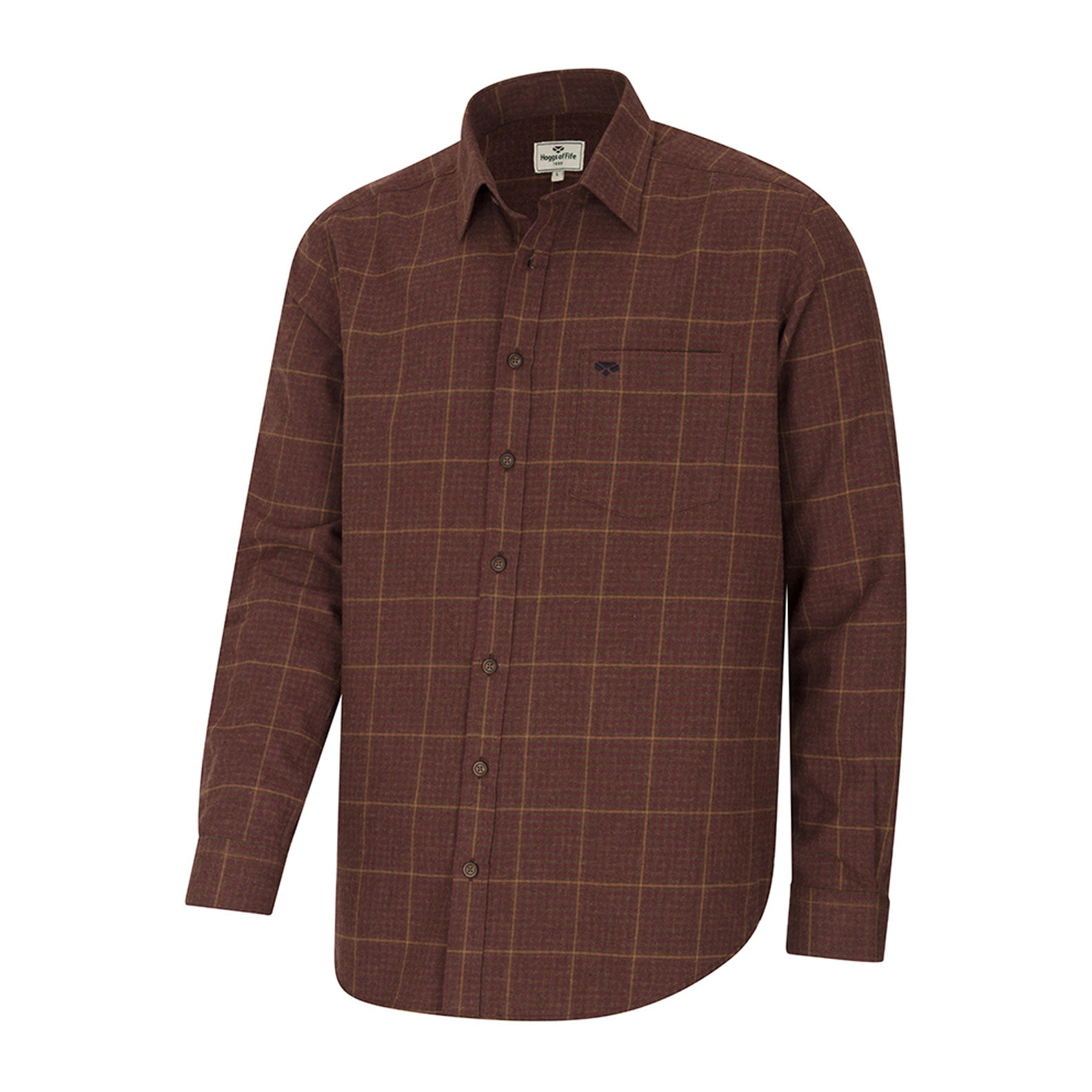Hoggs of Fife Harris Cotton/Wool Twill Check Shirt
