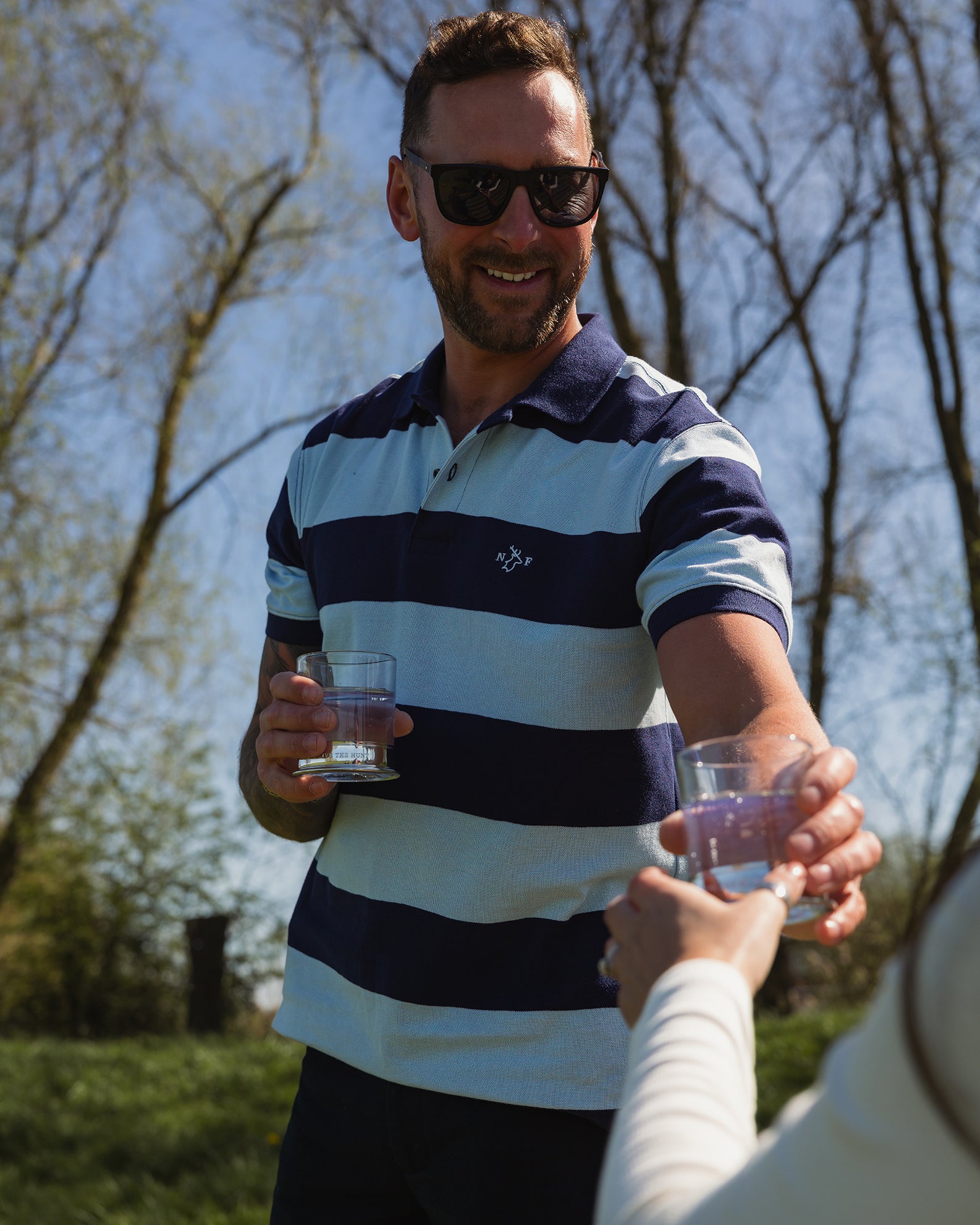 New Forest Stripe Pique Polo Shirt