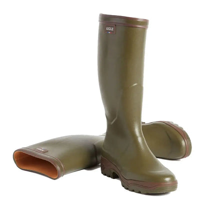 Olive green Aigle Parcours Wellington Boots perfect for stylish country clothing adventures