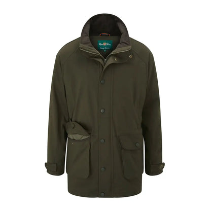Men’s olive green waterproof field coat from Alan Paine Dunswell for hunting and outdoors