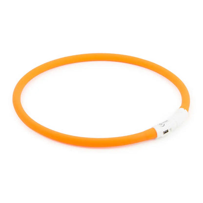 Ancol Collar Flashing LED Rechargeable USB orange glow neck light