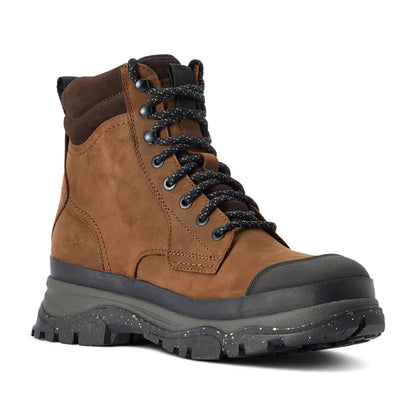 Rugged brown leather Ariat Mens Moresby Waterproof Boots for country clothing and outdoors