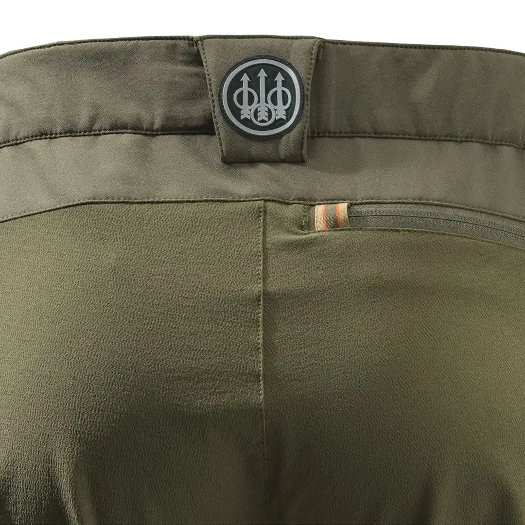 Olive green stretch evo pants with logo, Beretta 4 Way Stretch EVO pants