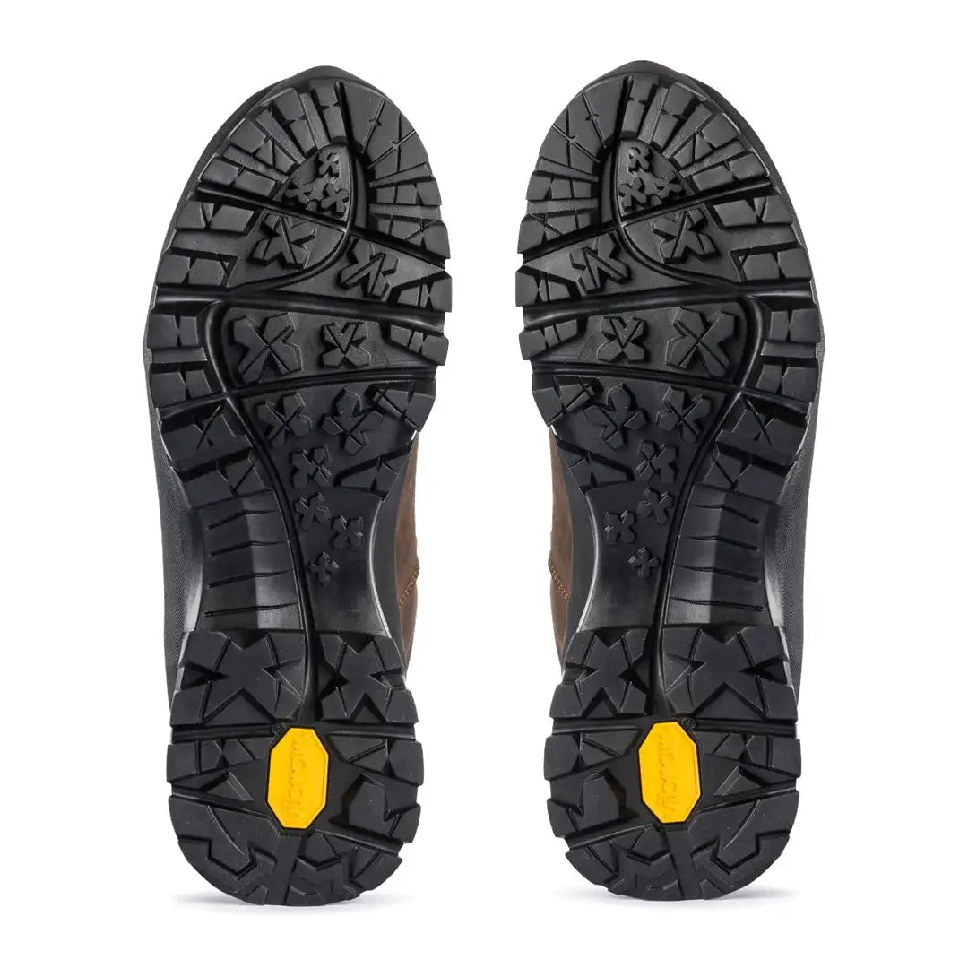 Pair of black Arabuko GTX hiking boots with greased nubuck and lug soles for country clothing