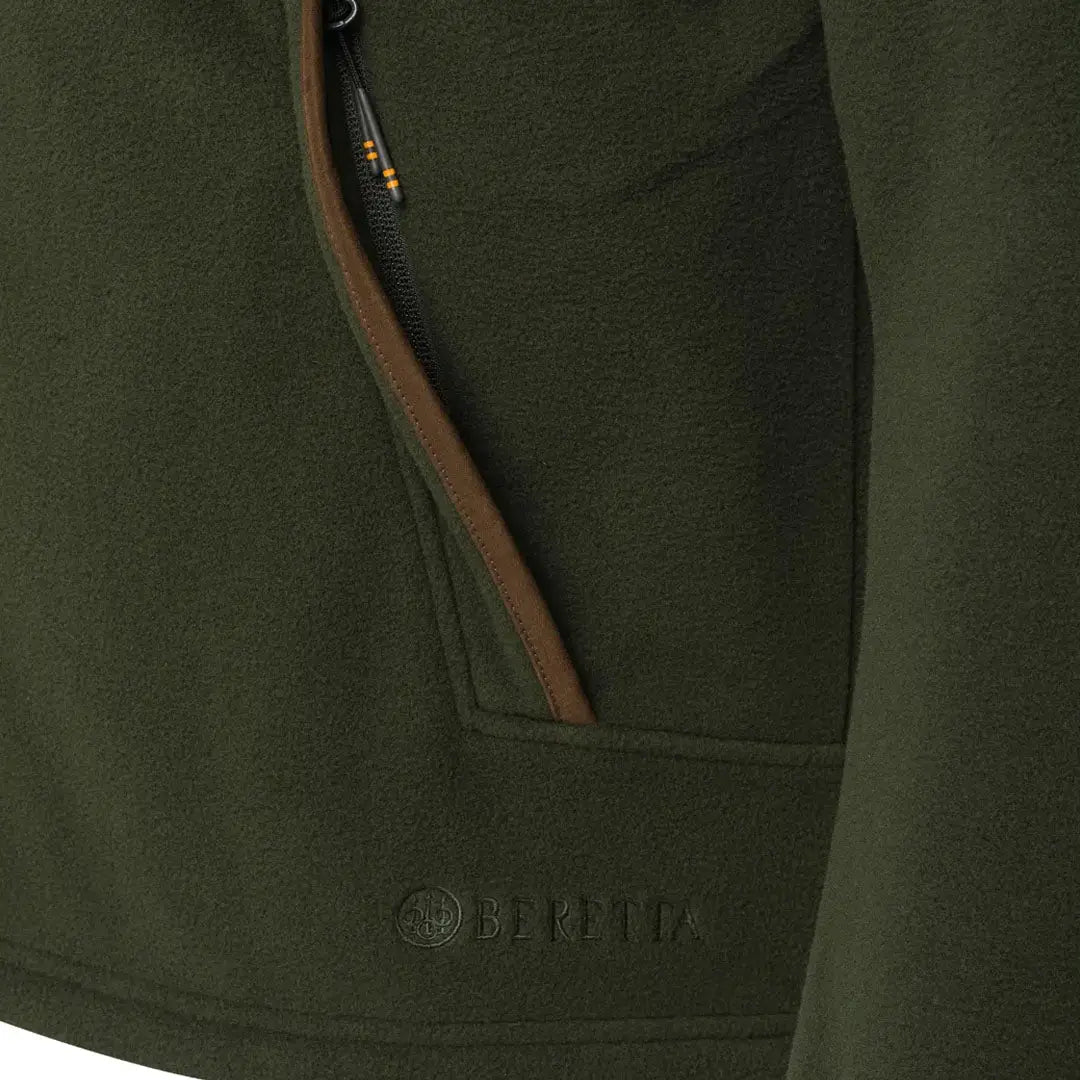 Olive green fleece pullover from the Beretta Arlington Jacket collection