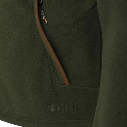 Olive green fleece pullover from the Beretta Arlington Jacket collection