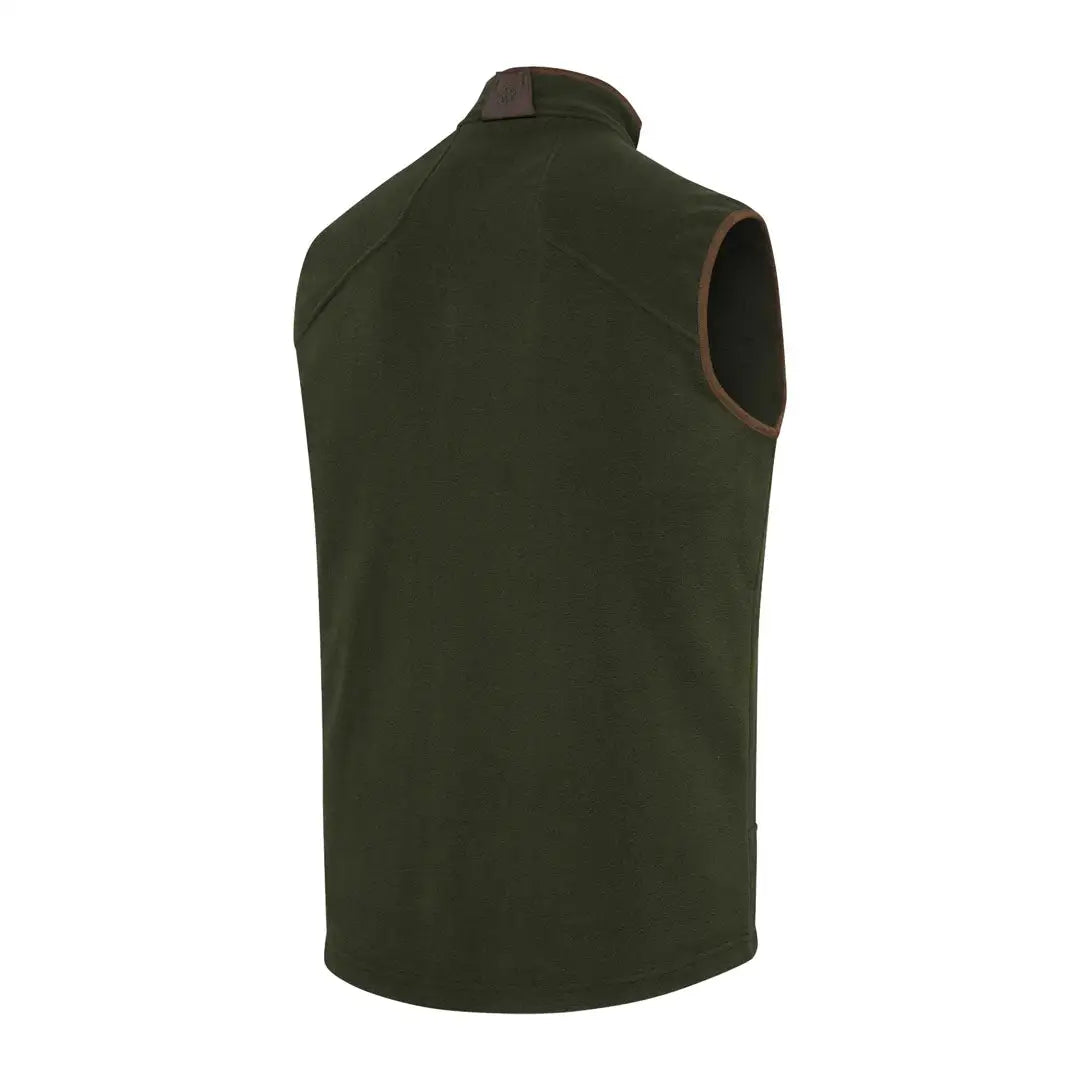 Olive green Beretta Arlington Vest with brown trim for country clothing and outdoor hunting gear