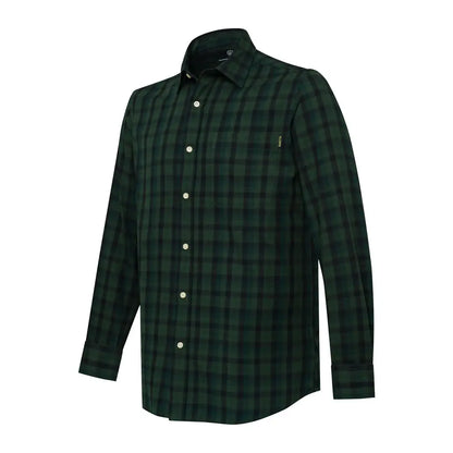 Green plaid button-down shirt from the Beretta Bryggen collection, perfect bryggen shirt style