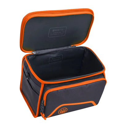 Open black and orange Beretta Challenge Cart Bag 150 for easy transport and storage