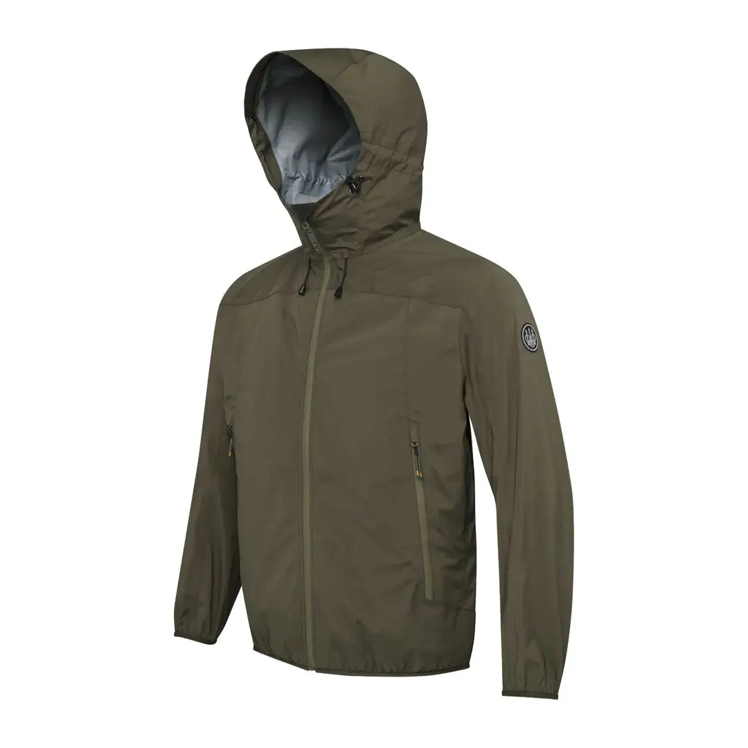 Olive green Hooded Rain Jacket from Beretta Chamois 3 Layer Jacket for hunting outdoors