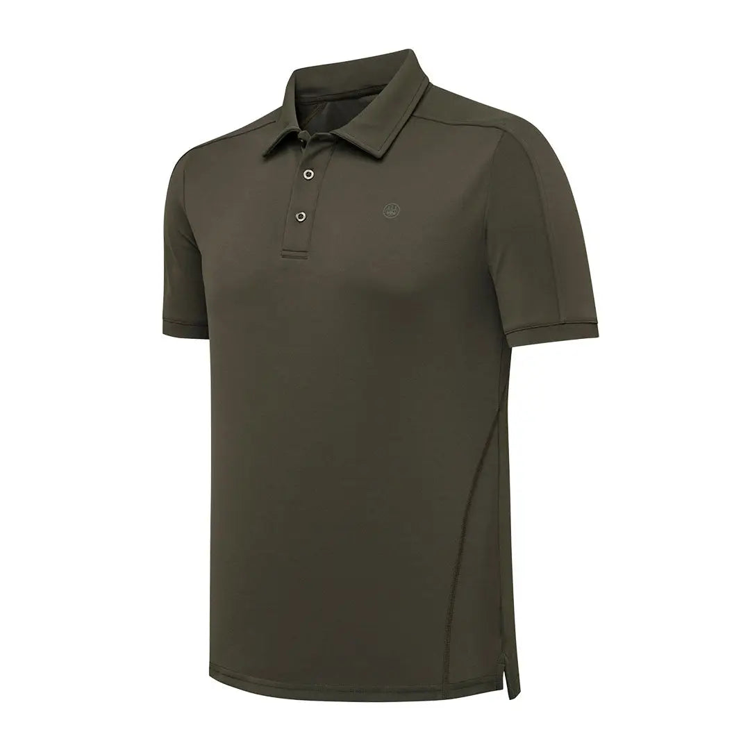 Beretta Champions Edge polo in dark olive green for hunting outdoors