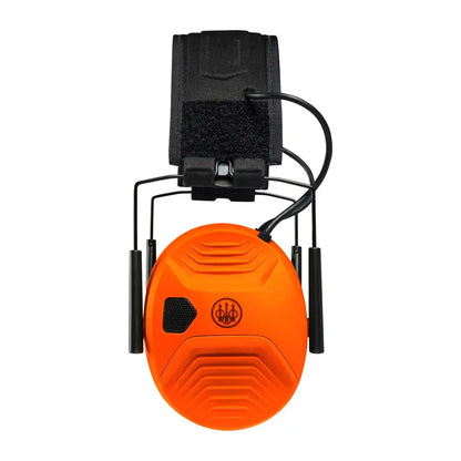 Orange Beretta Electronic Earmuffs with black attachment for hearing protection