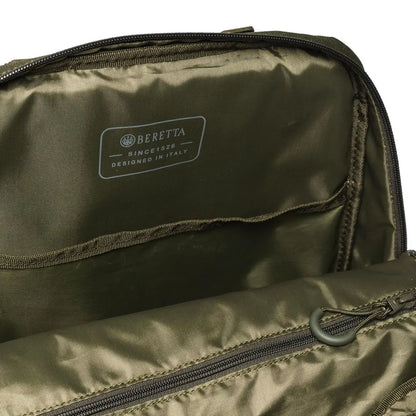 Beretta GameKeeper EVO backpack interior with olive green satin fabric
