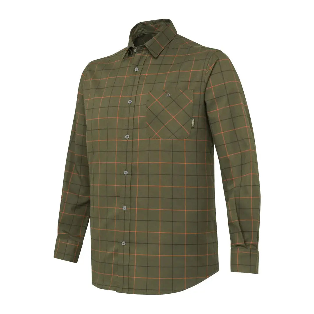Olive green plaid Jargo Stretch Shirt from Beretta Jargo Stretch collection