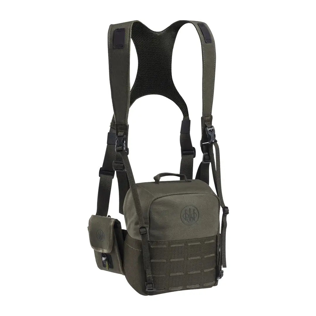 Olive green Beretta Modular Binocular Chest Pack with Modular Binocular Harness